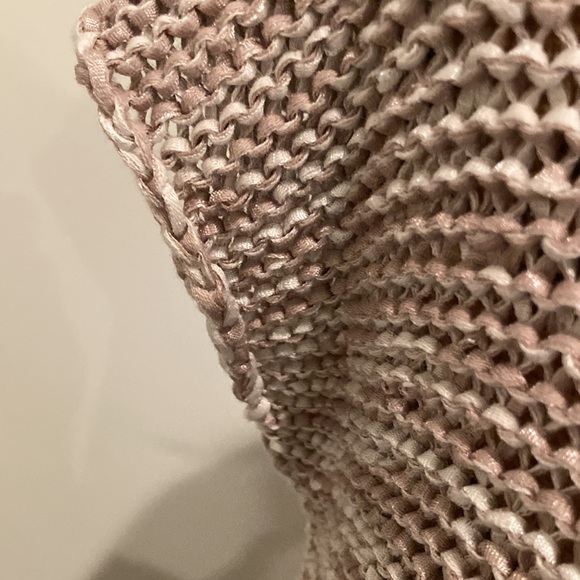 Chicos metallic bronze hot pink woven sweater cardigan! Perfect for fall! Size O - Picture 4 of 6